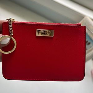 Kate Spade bright red keychain wallet 🍒💄🌶